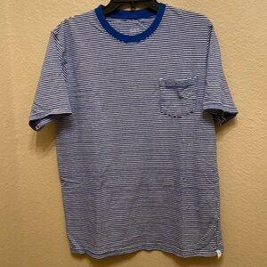 Urban Outfitters Adult Medium Blue and White Short Sleeve Blue Collar